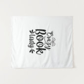 Reading Art Crazy Book Lady Wandteppich (Vorderseite (Horizontal))