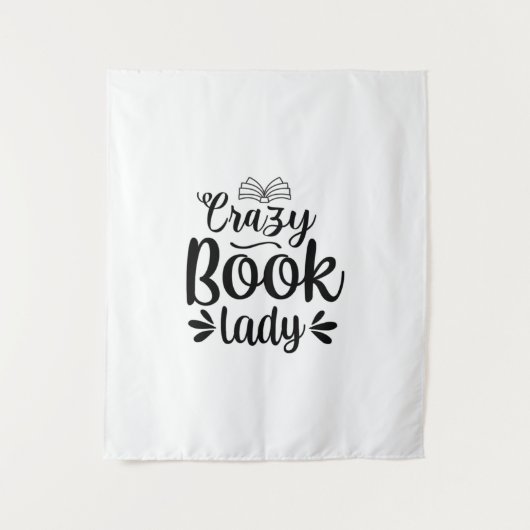 Reading Art Crazy Book Lady Wandteppich (Vorderseite)