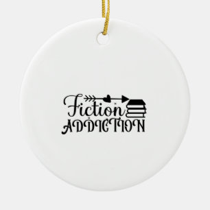 Reading Art Fiction Addiction Keramik Ornament
