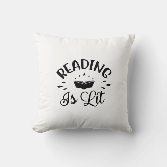 Reading Art Reading Is Lit Kissen (Vorderseite)