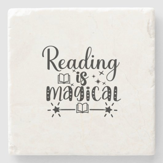 Reading Art Reading Is Magical Steinuntersetzer (Vorderseite)