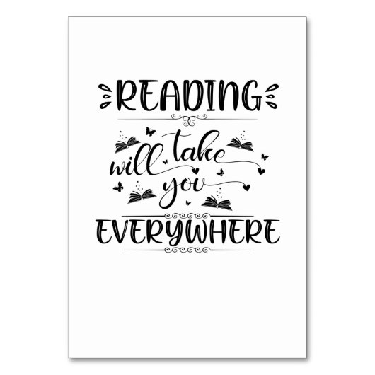 Reading Art Reading Will Take You Everywhere Tischnummer (Vorderseite)