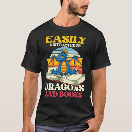 Reading Bookworm Librarian Book Dragon T-Shirt (Vorderseite)