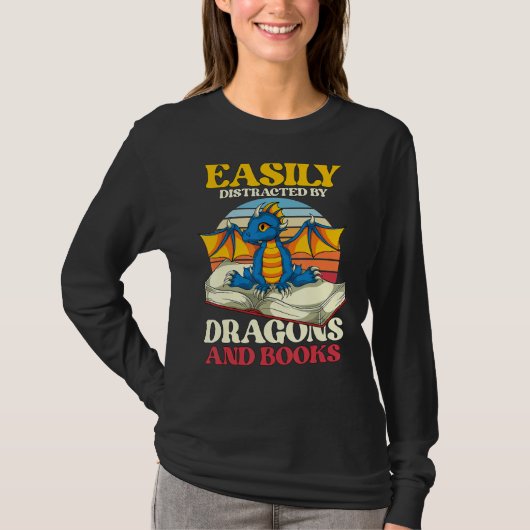 Reading Bookworm Librarian Book Dragon T-Shirt (Vorderseite)