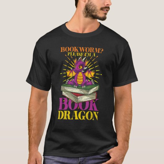 Reading Bookworm Librarian Please Im A Book Dragon T-Shirt (Vorderseite)