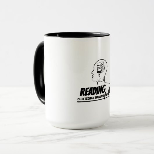 Reading = Brain Gains Mug Tasse (Vorderseite Links)