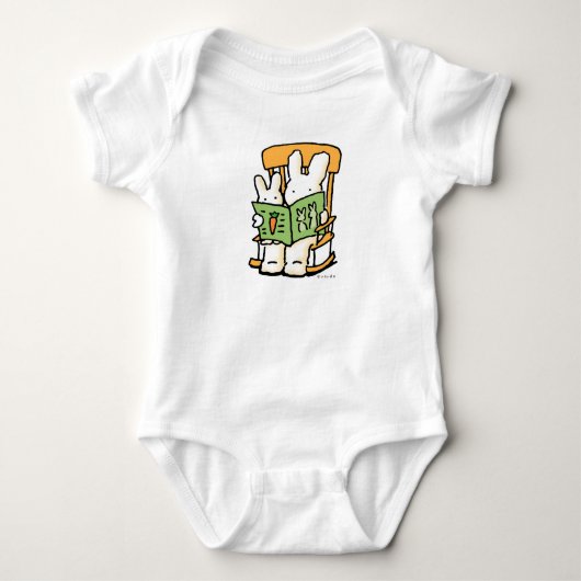 Reading Bunnies Baby Bodysuit Baby Strampler (Vorderseite)