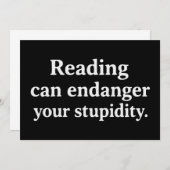 Reading can endanger your stupidity einladung (Vorne/Hinten)