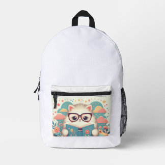 reading cat bedruckter rucksack