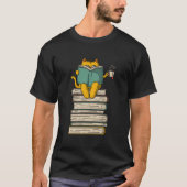 Reading Cat Book Tea T-Shirt (Vorderseite)