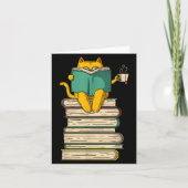 Reading Cat - Funny Book & Tea Lover Gift Shor Karte (Vorderseite)