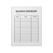 Reading Checklist Tracker Notizblock (Rotiert)