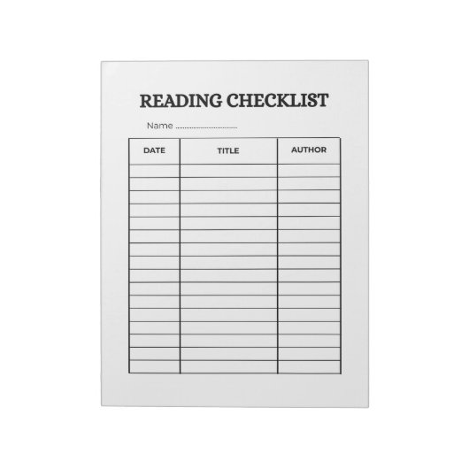 Reading Checklist Tracker Notizblock (Rotiert)