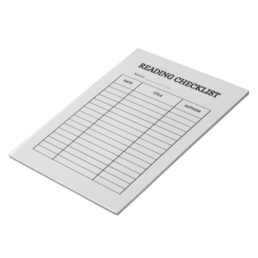 Reading Checklist Tracker Notizblock (angewinkelt)