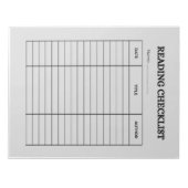 Reading Checklist Tracker Notizblock (Vorderseite)