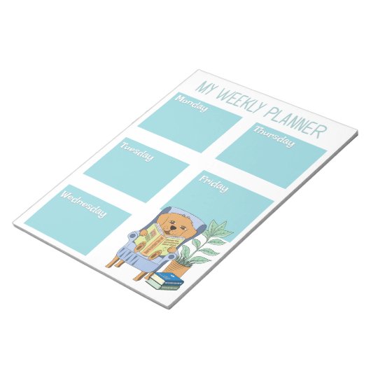 Reading Dog Kid Weekly Planner Notepad Notizblock (angewinkelt)