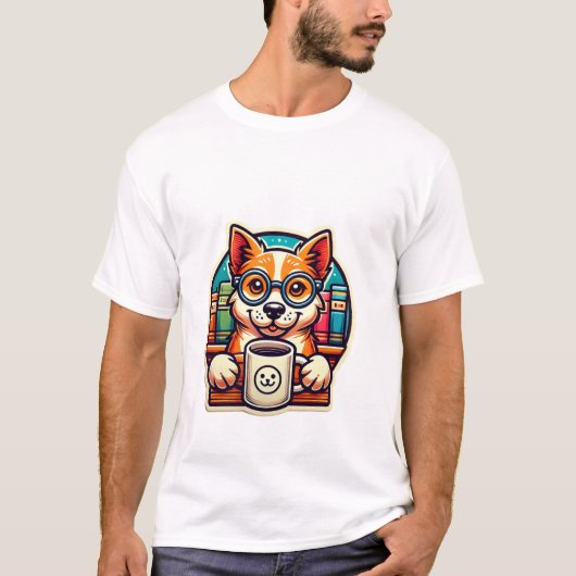 Reading Dog Tasse - Funny Book Lover Geschenk T-Shirt (Vorderseite)