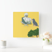 Reading Duck Quadratische Wanduhr (Zuhause)