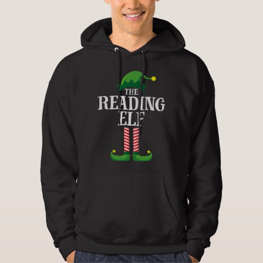Reading Elf Matching Family Weihnachts-Party Hoodie (Vorderseite)
