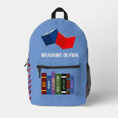 Reading is Fun Backpack Bedruckter Rucksack (Vorderseite)