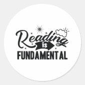 Reading is fundamental runder aufkleber (Vorderseite)