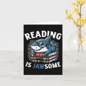 Reading Is Jawsome Shark Books Bookworm Reader  Karte (Gelbe Blume)