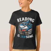Reading Is Jawsome Shark Books Bookworm Reader  T-Shirt (Vorderseite)