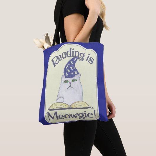 Reading is Magical Cat Fun Bookworm Slogan Tasche (Von Nahem)
