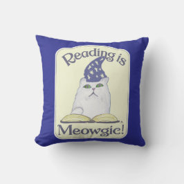  Reading is Magical Cat Fun Cartoon Art Kissen