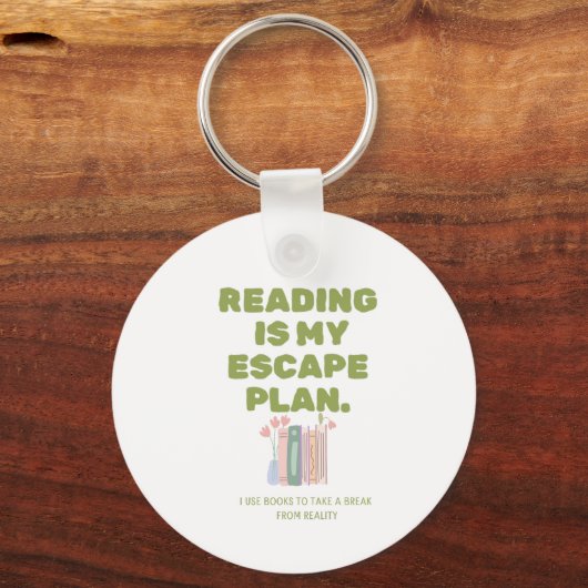Reading is My Escape Plan - Cozy Book Lover's Desi Schlüsselanhänger (Rückseite)