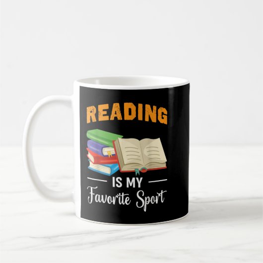 Reading Is My Favorite Sport T-Shirt Kaffeetasse (Links)