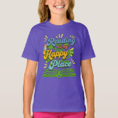 Reading is My Happy Place Colorful Tee (Vorderseite)