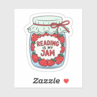 Reading is my Jam Cute Bookish Bookclub Book Lover Aufkleber