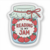 Reading is my Jam Cute Bookish Bookclub Book Lover Aufkleber (Vorderseite)