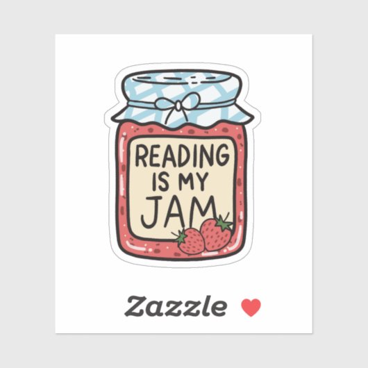 Reading is my Jam Cute Bookish Bookclub Book Lover Aufkleber (Blatt)