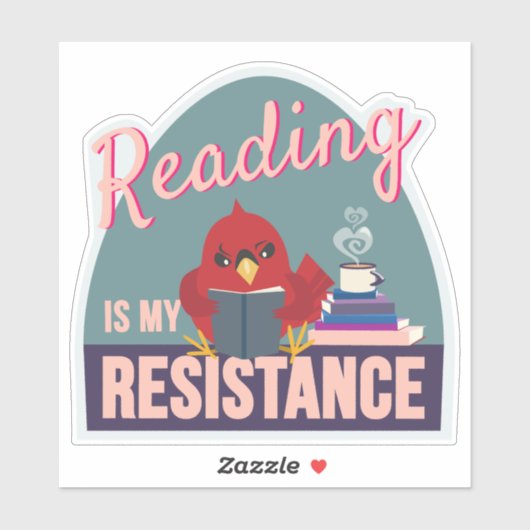 Reading Is My Resistance – Blue Egg-Shaped Sticker (Blatt)