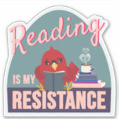 Reading Is My Resistance – Blue Egg-Shaped Sticker (Vorderseite)