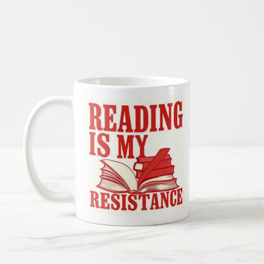 Reading Is My Resistance | Book Lover Graphic Kaffeetasse (Links)