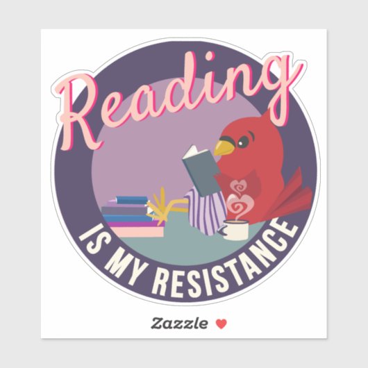 Reading is My Resistance Purple Round Badge Aufkleber (Blatt)