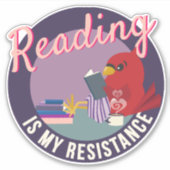 Reading is My Resistance Purple Round Badge Aufkleber (Vorderseite)