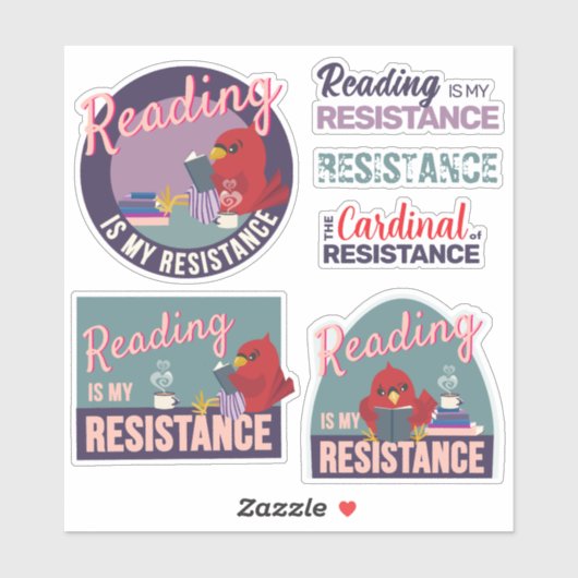 "Reading is My Resistance" sticker collection (Blatt)