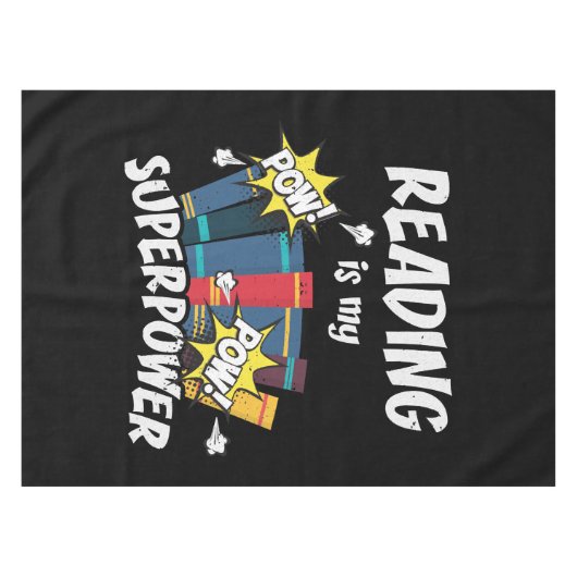 Reading Is My Superpower Book Bookworm Tischdecke (Vorderseite (Horizontal))