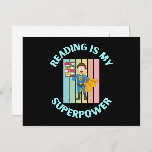 Reading is Superpower Postkarte (Vorne/Hinten)