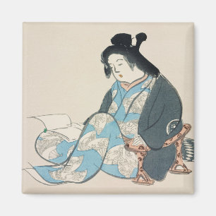 Reading lady Kamisaka Sekka japan Malkunst kann Magnet