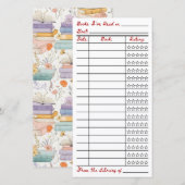 Reading List Tracker Flat Card (Vorne/Hinten)