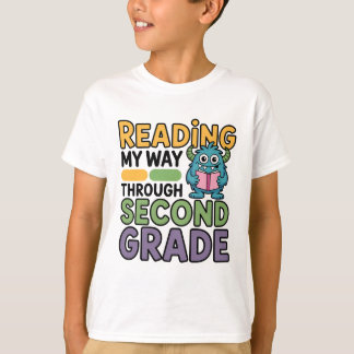 Reading My Way Through Second Grade Monster  T-Shirt