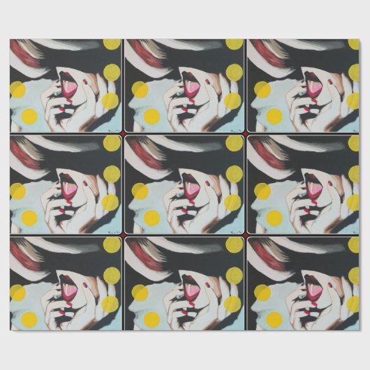 "Reading of the Will" Gemälde auf einer Geschenkpapier (Flach)