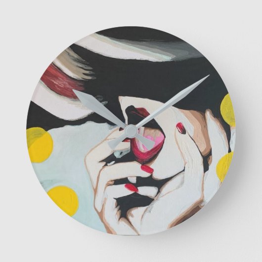 "Reading of the Will" Gemälde auf einer Runde Wanduhr (Vorderseite)