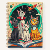 Reading Opens a Gateway to Cat Adventures Journal Notizblock (Vorderseite)