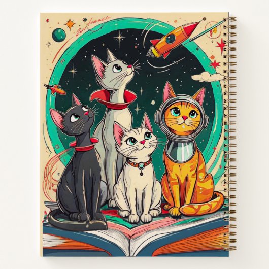 Reading Opens a Gateway to Cat Adventures Journal Notizblock (Rückseite)